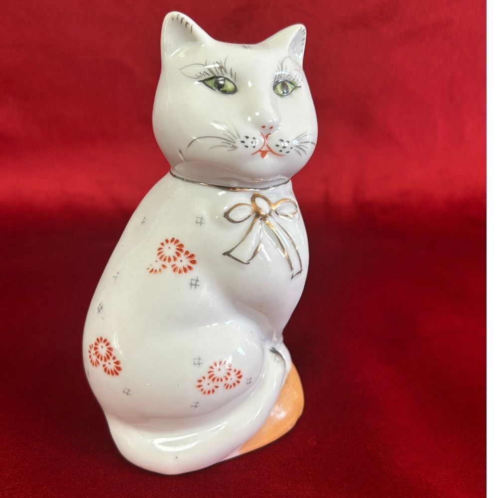 Vintage Chinese Porcelain Cat “Piggy” Bank