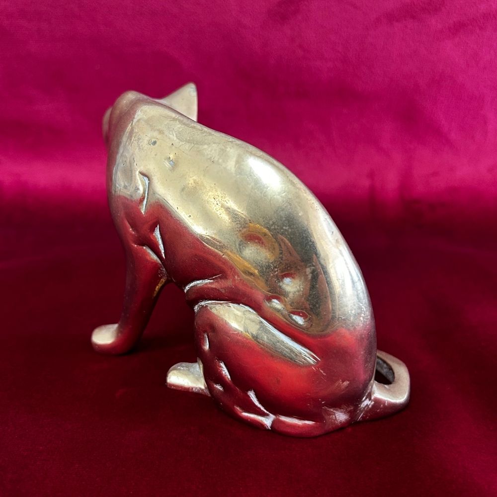 Vintage Mid-Century Brass Cat Sculpture