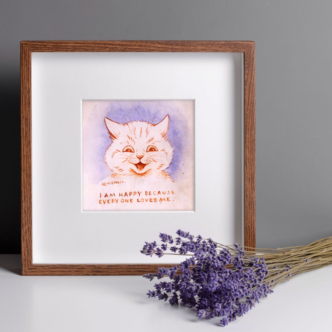 Louis Wain Art Print - I am Happy Because Everyone Loves Me