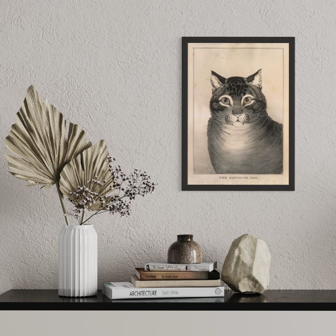 Nathaniel Currier Art Print - The Favorite Cat