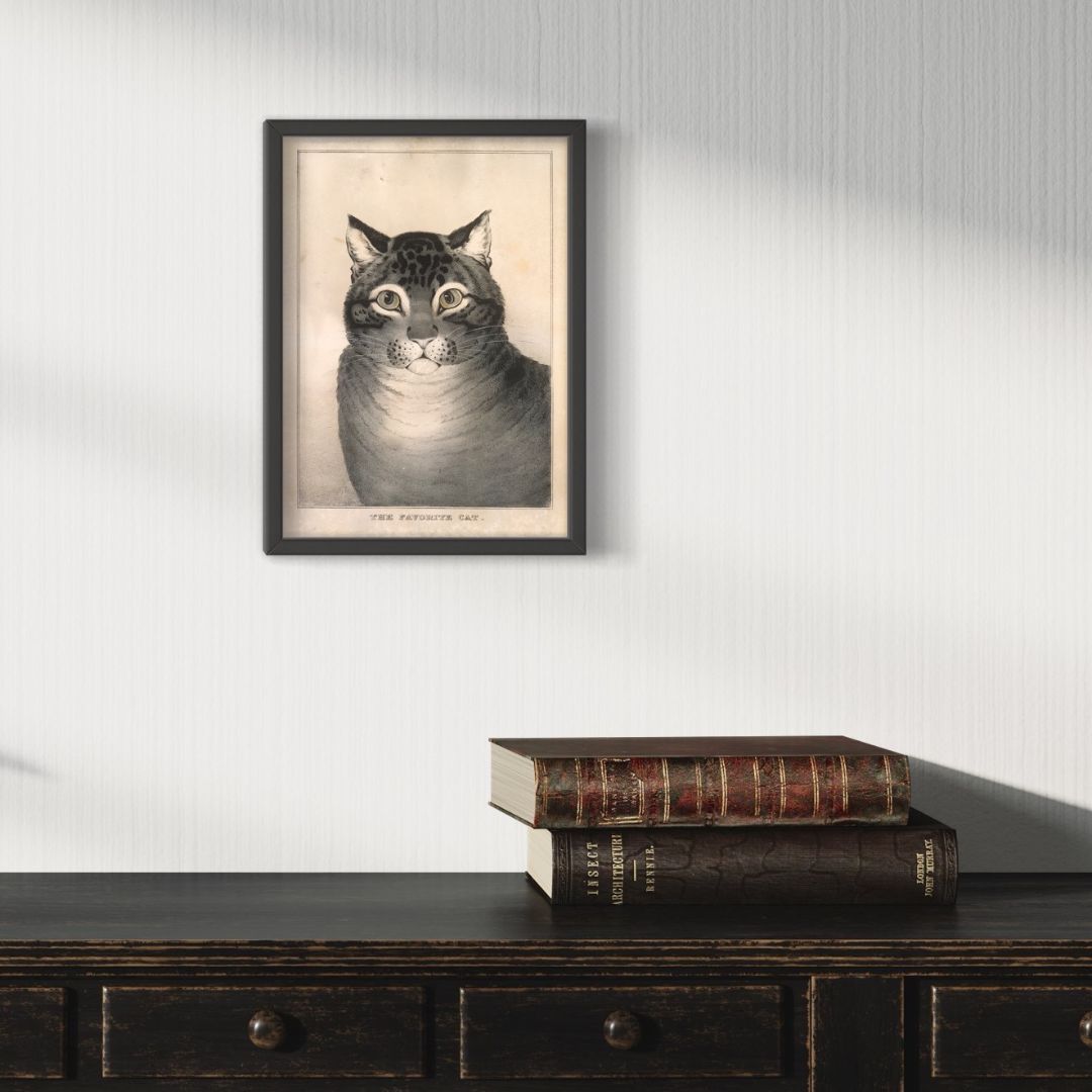 Nathaniel Currier Art Print - The Favorite Cat