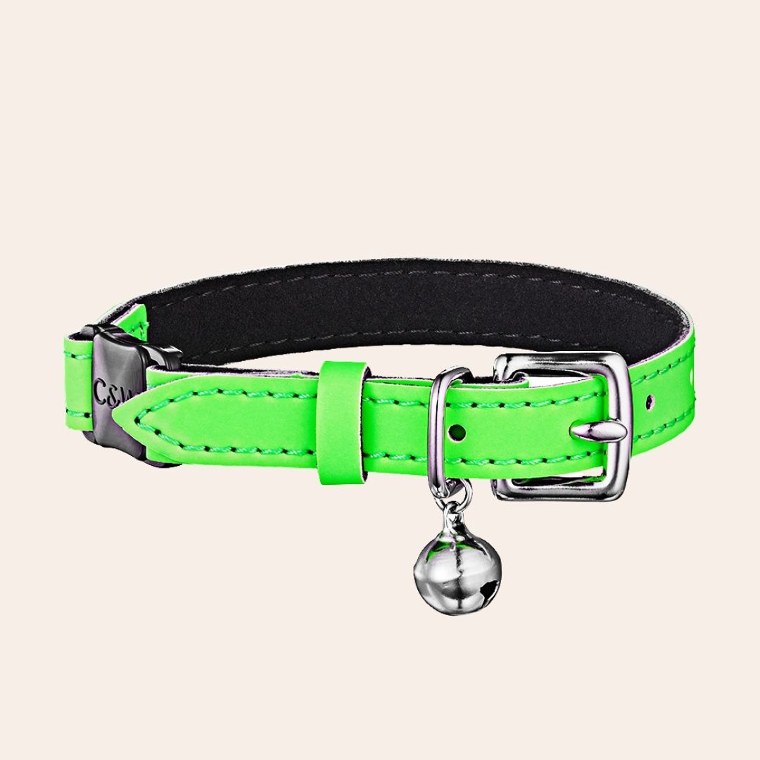 Cheshire Wain Reflective Cat Collar Neon Green
