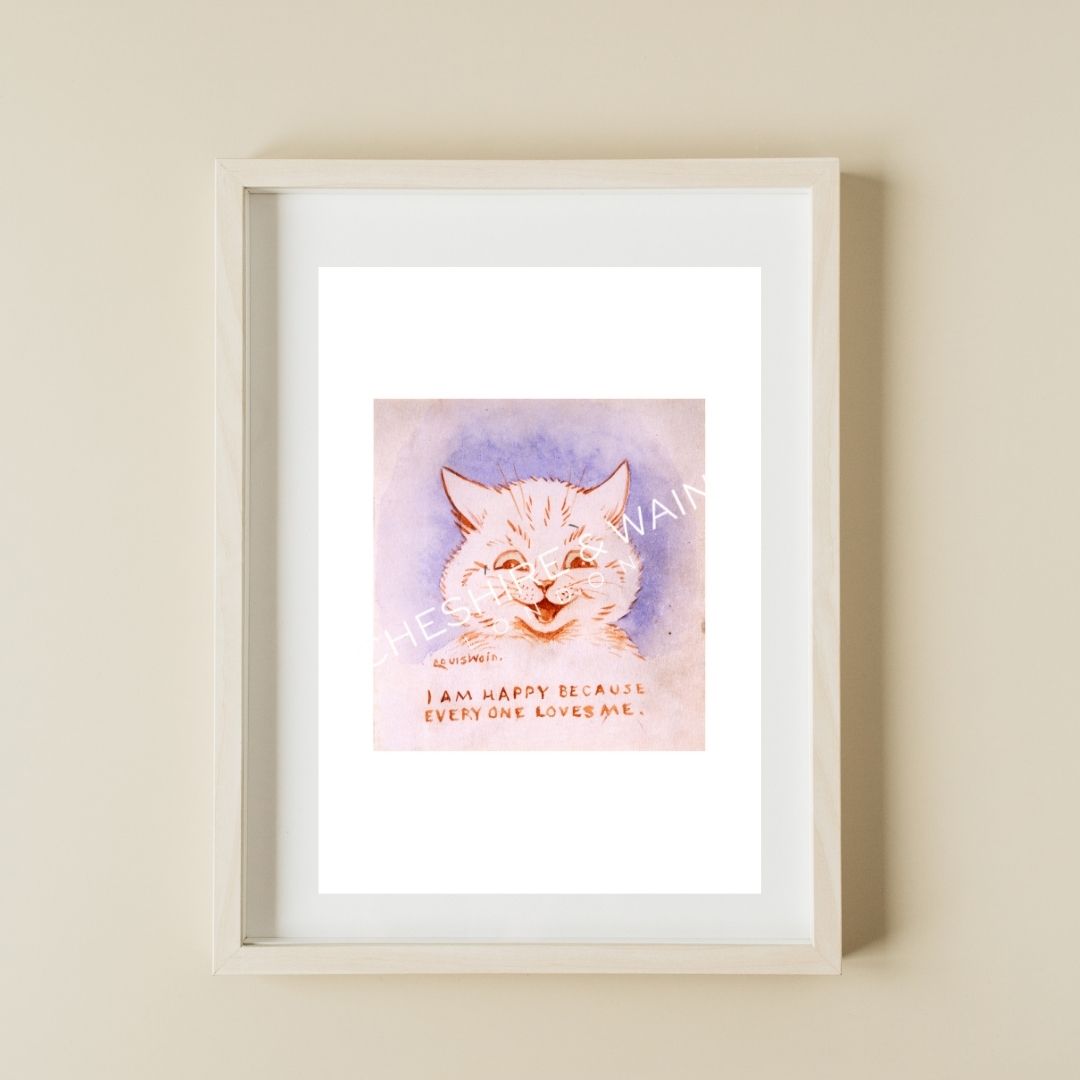 Louis Wain Art Print - I am Happy Because Everyone Loves Me