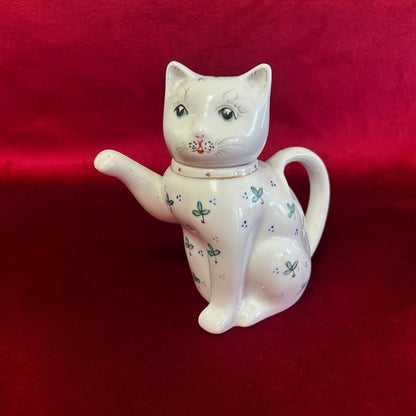 Vintage Chinese Lucky Paw Cat Teapot