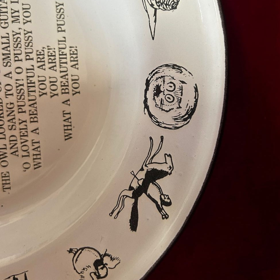 Vintage Edward Lear, The Owl And The Pussycat Enamel Plate