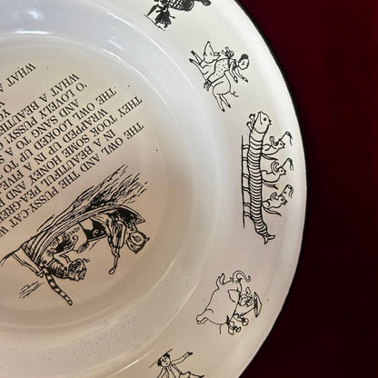 Vintage Edward Lear, The Owl And The Pussycat Enamel Plate