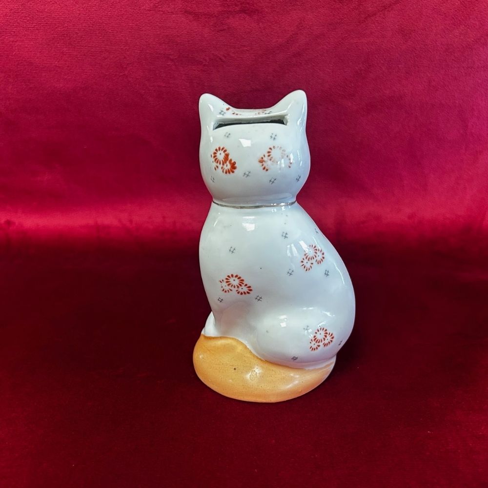 Vintage Chinese Porcelain Cat “Piggy” Bank