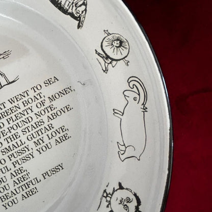 Vintage Edward Lear, The Owl And The Pussycat Enamel Plate