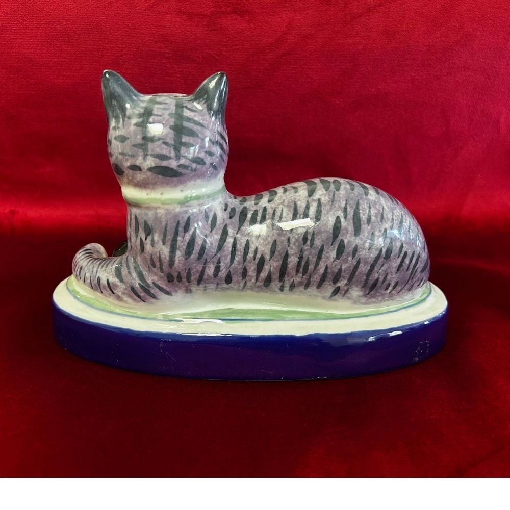 Antique Victorian Staffordshire Style Pair of Cats