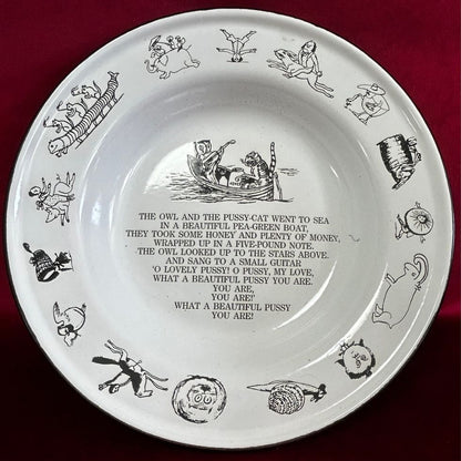 Vintage Edward Lear, The Owl And The Pussycat Enamel Plate