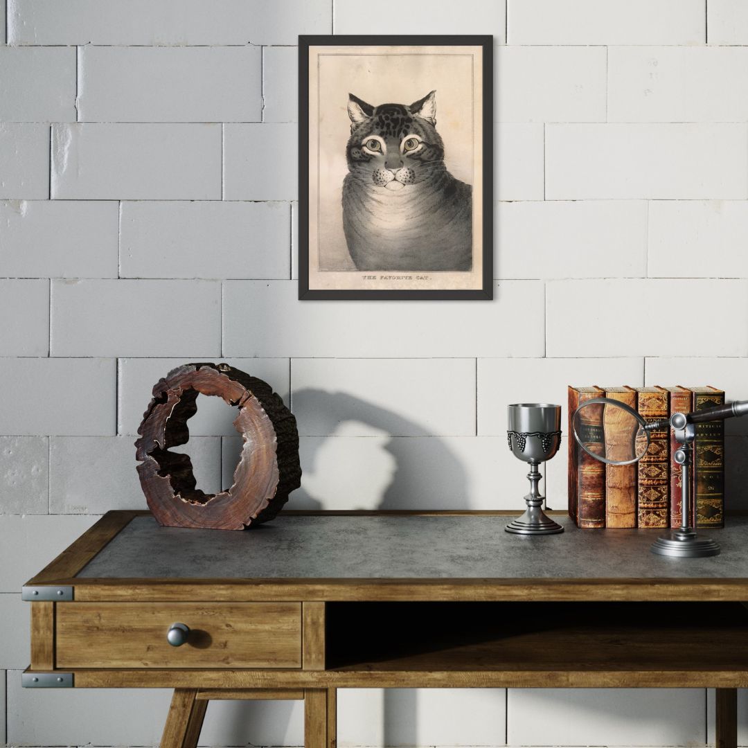 Nathaniel Currier Art Print - The Favorite Cat