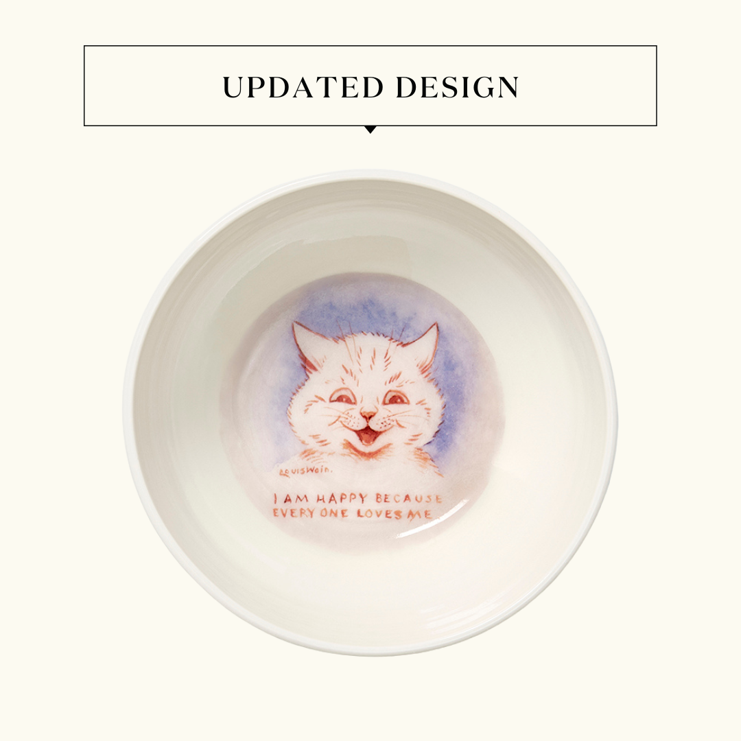 "I Am Happy Because Everyone Loves Me" Louis Wain Cat Bowl