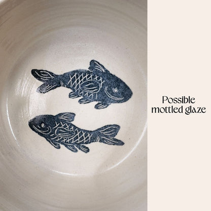 (SECONDS) Koi Carp Large Stoneware Water Bowl - Cheshire & Wain x Kate Welton