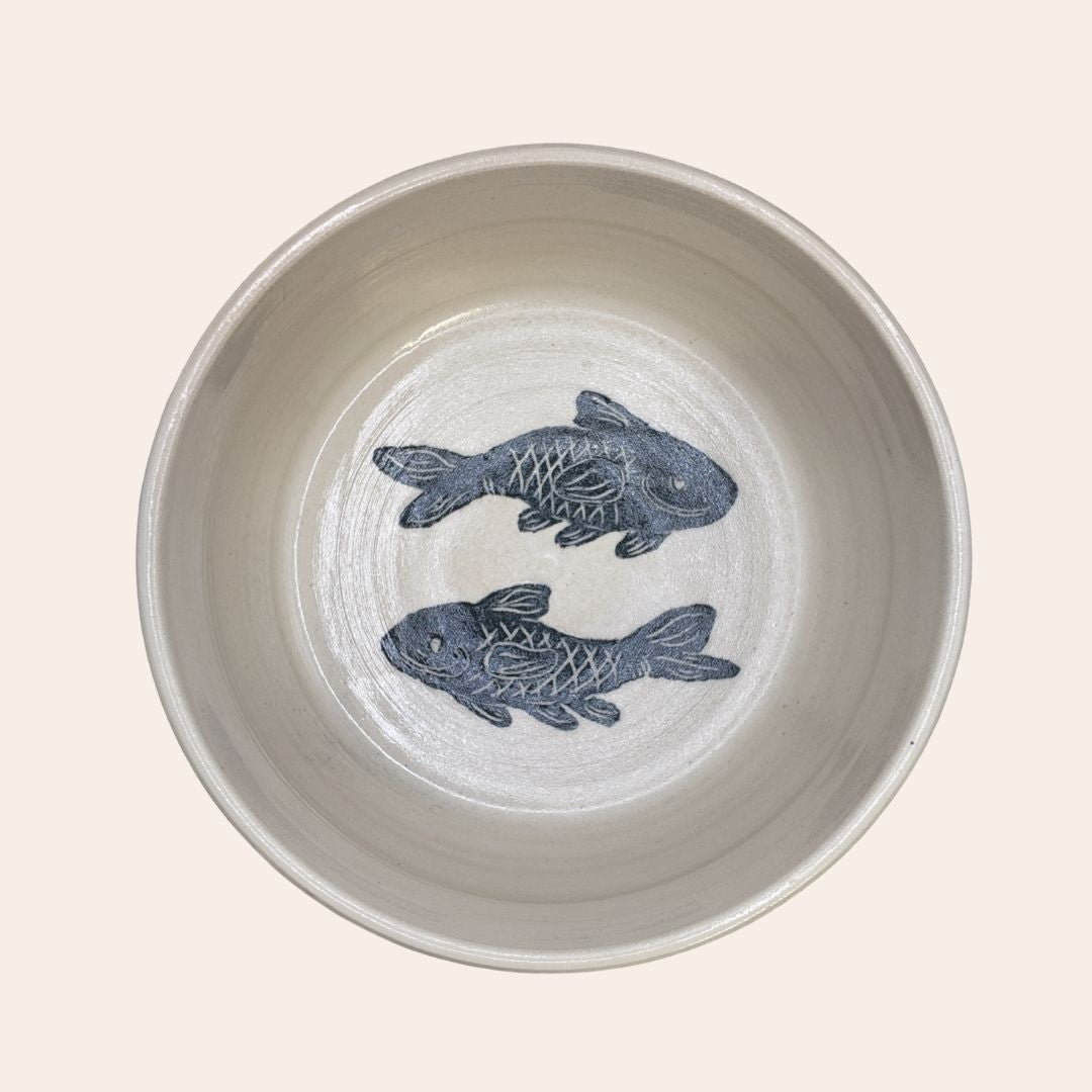 (SECONDS) Koi Carp Large Stoneware Water Bowl - Cheshire & Wain x Kate Welton