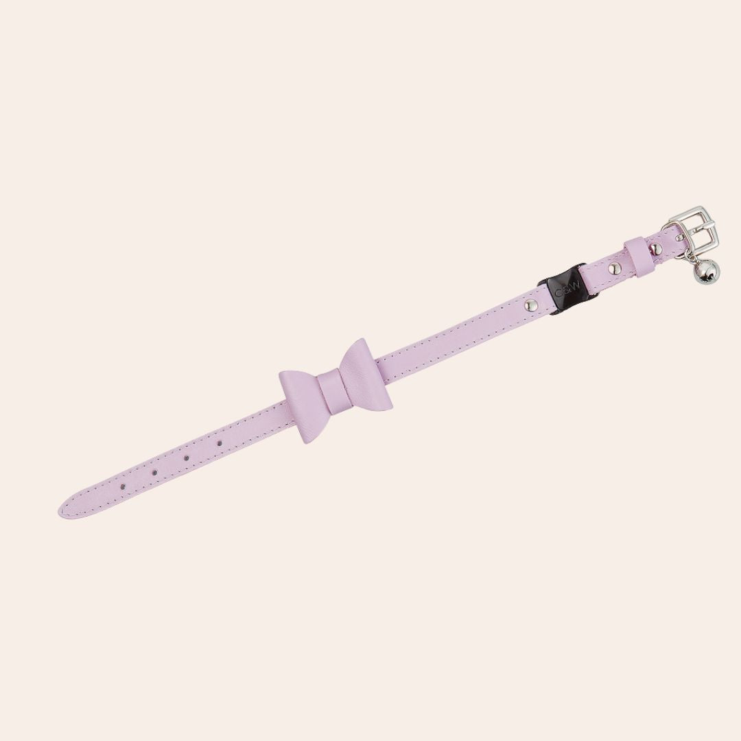 Lilac Rococo Leather Cat Collar
