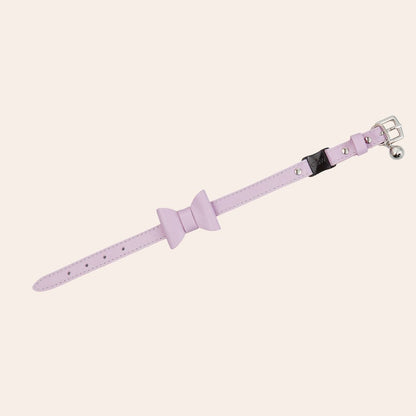 Lilac Rococo Leather Cat Collar