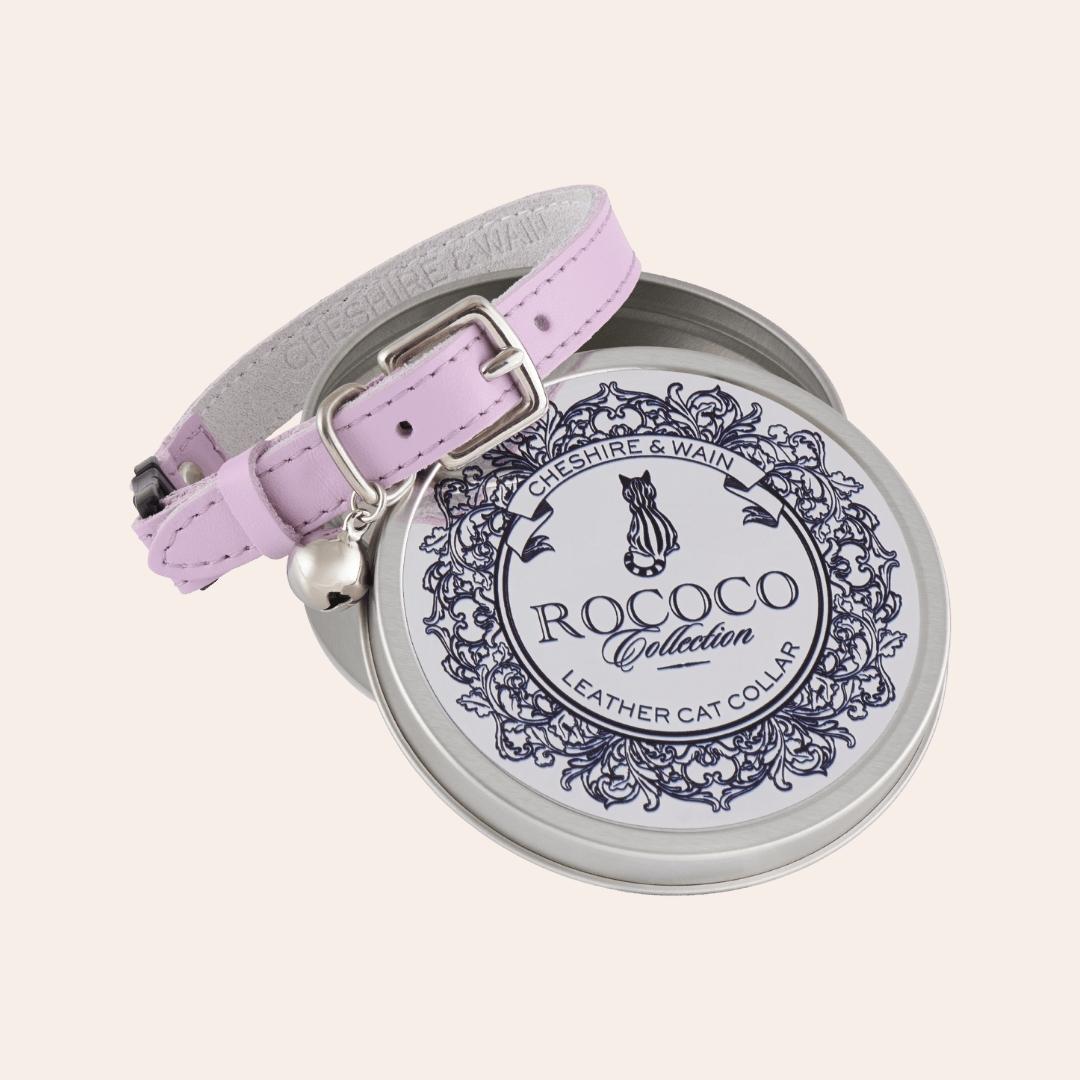 Lilac Rococo Leather Cat Collar