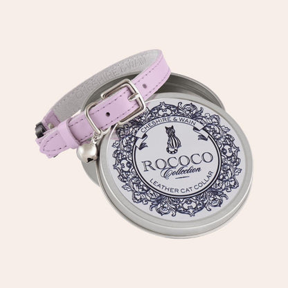Lilac Rococo Leather Cat Collar