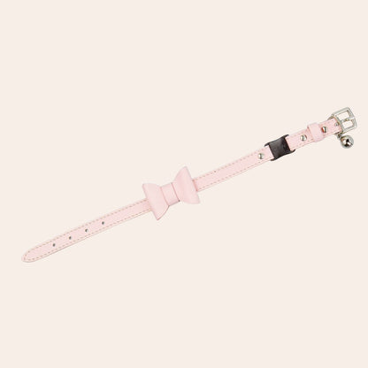 Petal Pink Rococo Leather Cat Collar