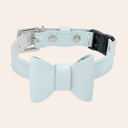 Powder Blue Rococo Leather Cat Collar