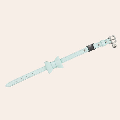 Powder Blue Rococo Leather Cat Collar