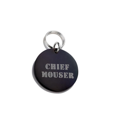 Black engraved Pet ID tag for Cat Collar