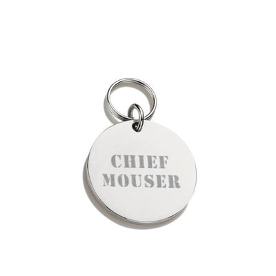 Silver Engraved Pet ID Tag for Cat Collar