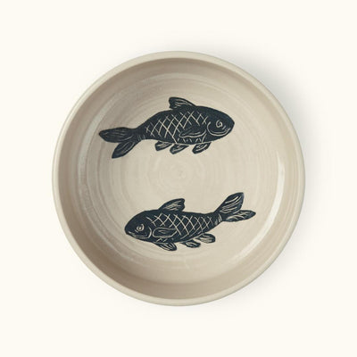 Koi Carp Large Stoneware Water Bowl - Cheshire & Wain x Kate Welton