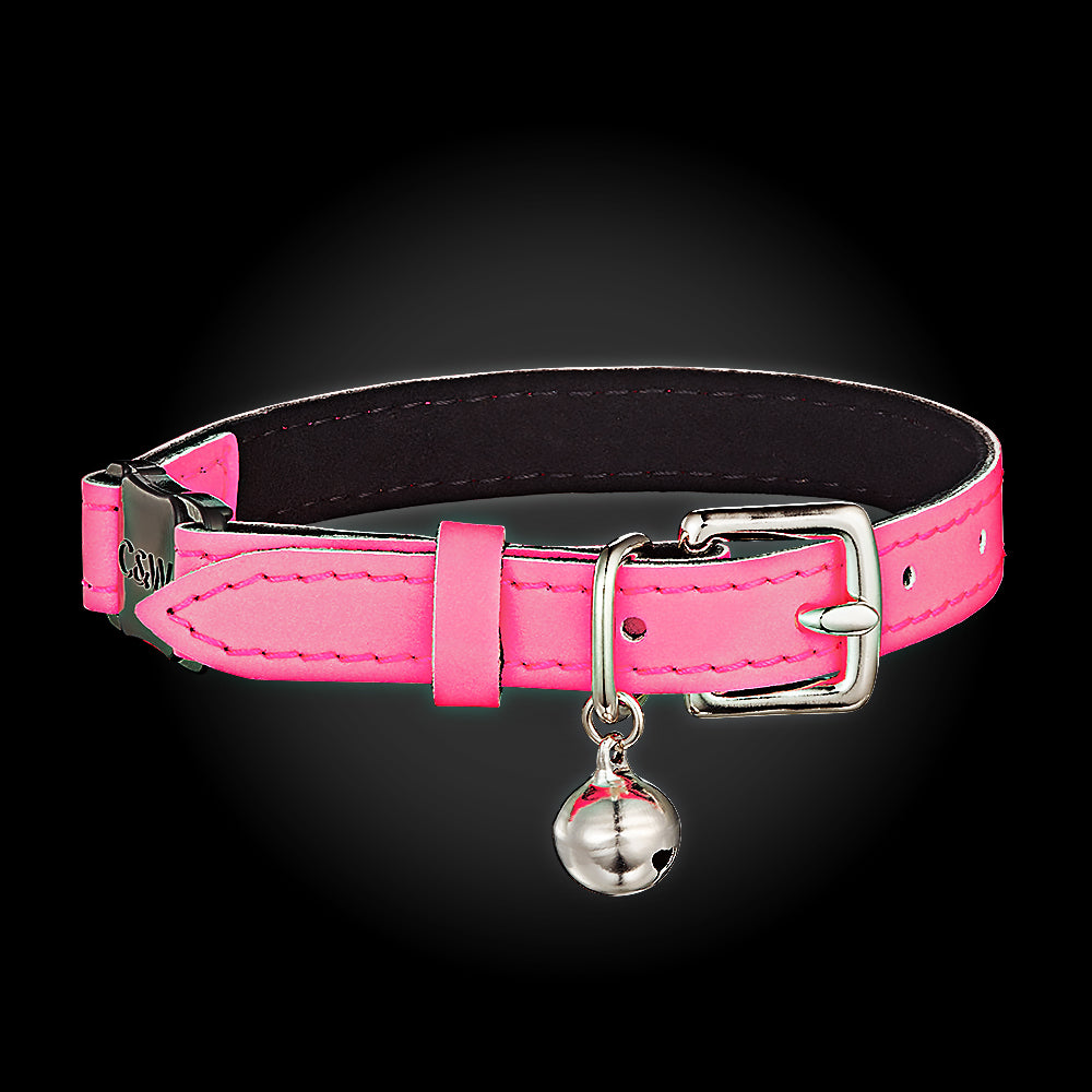 Neon Pink Reflective Cat Collar