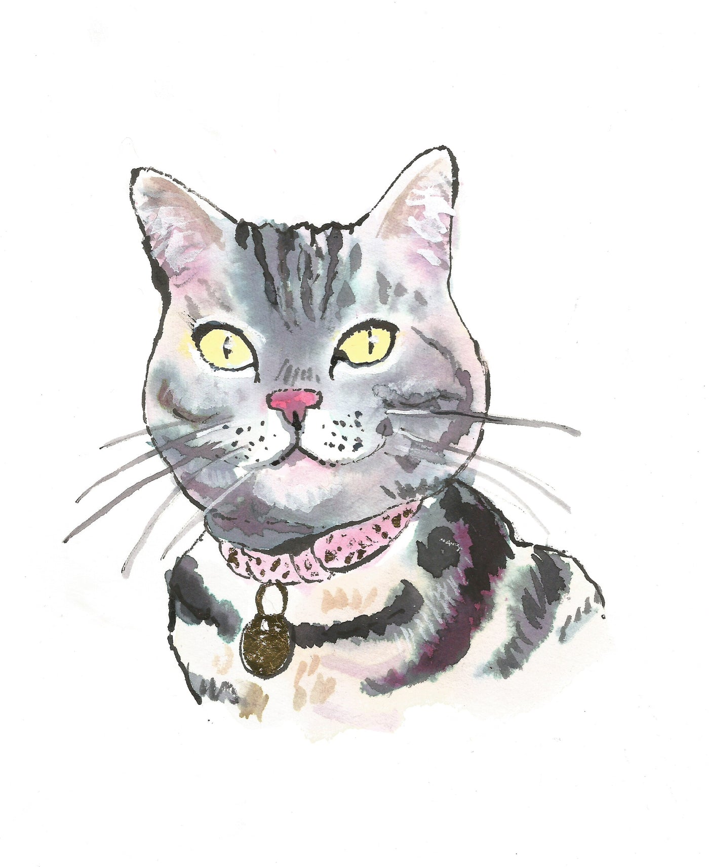 Silver Tabby Cat Print by Annabel Pearl